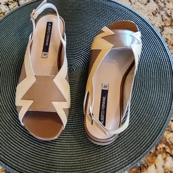 Women's Alberto Fermani Italian leather two tone sandals in fabulous cond EU 37 - Picture 6 of 14